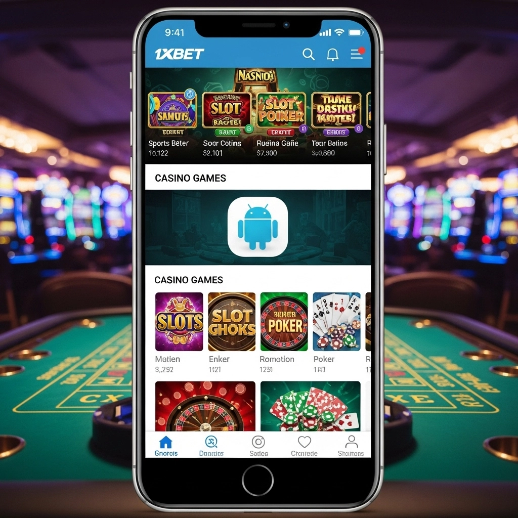 ألعاب الكازينو المتنوعة في تطبيق 1xBet للأندرويد
