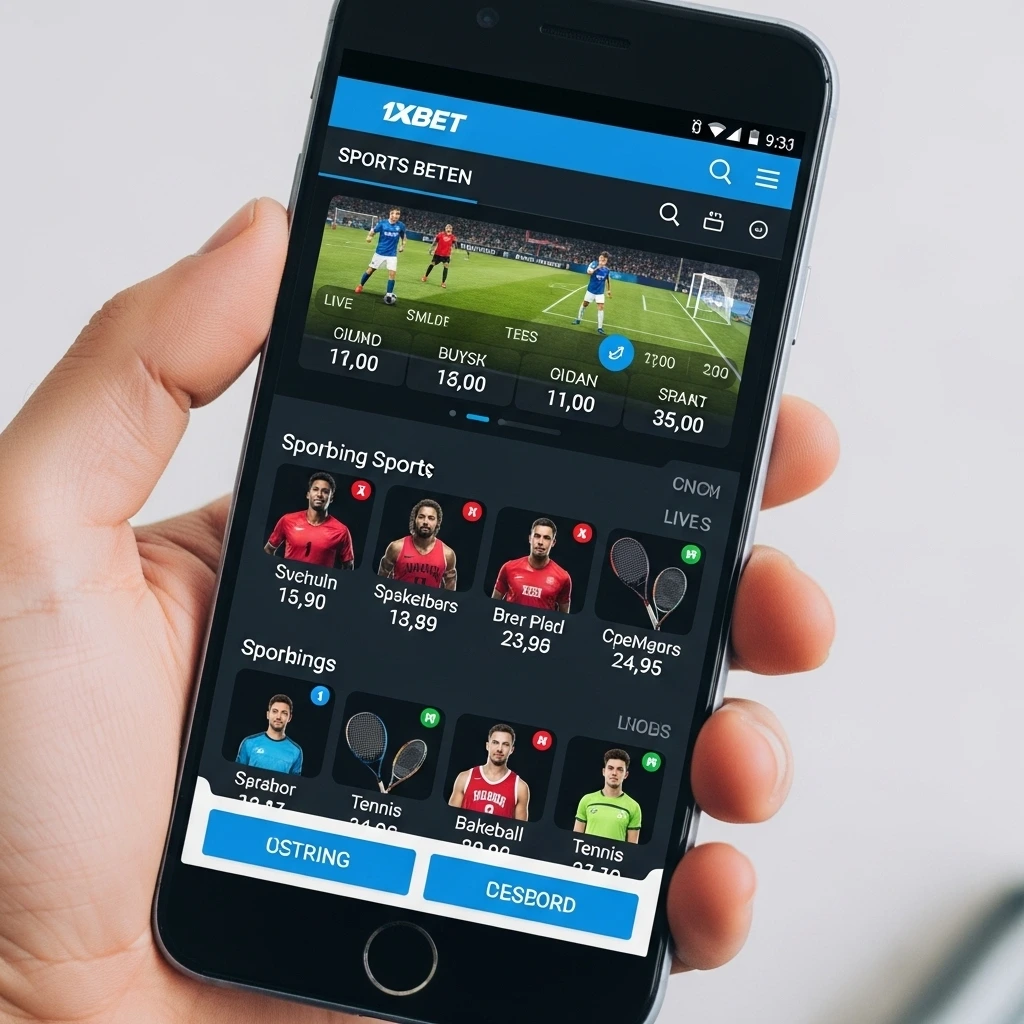 واجهة المراهنات الرياضية في تطبيق 1xBet للأندرويد